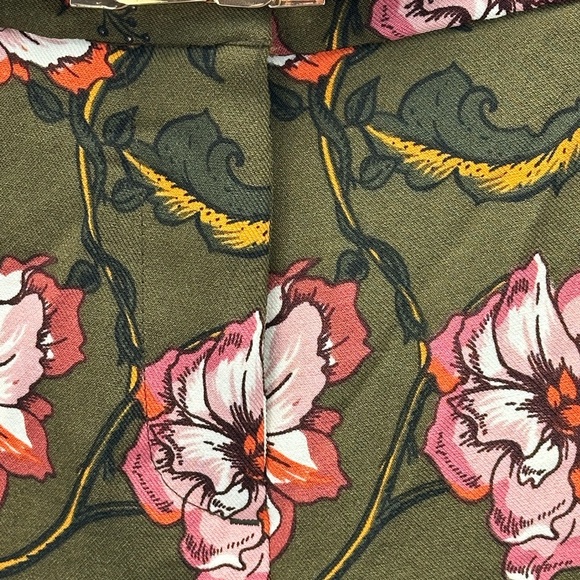 XOXO Floral Print Natalie Trouser Pants - Olive Green - size 8 - Picture 4 of 8